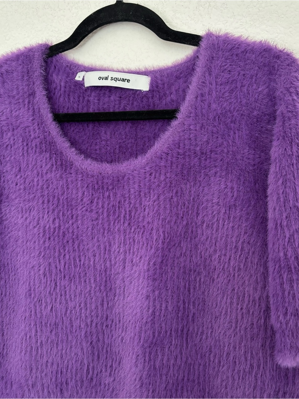 Anthropologie Oval Square Young Knit Pansy Purple Crop Sweater - Picture 4 of 7